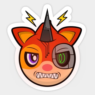 Angry Cyborg Squirrel Oskar Sticker